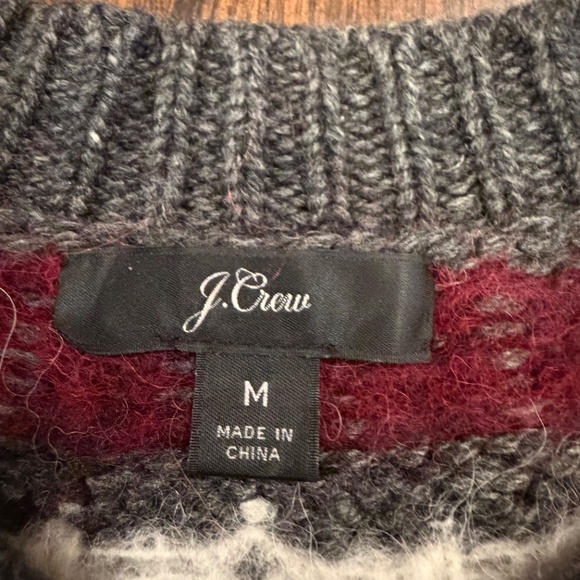 J. Crew Jewel Embellished Fair Isle Crewneck Sweater Dress, Wool Blend, Size Med - Picture 6 of 15